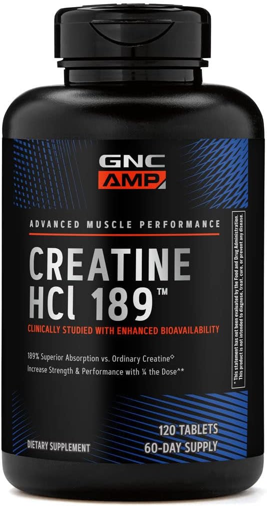 GNC AMP Creatine HCl Pills - Muscle Building Energy Supplement - Fast Absorbing Gluten Free Formula - 120 Count