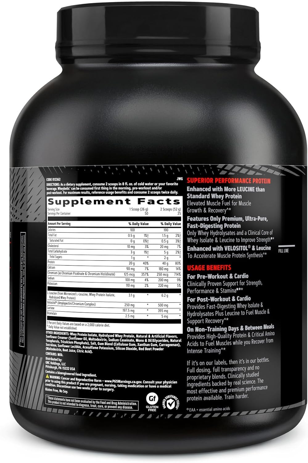 GNC AMP Wheybolic Isolate Protein Powder with BCAA for Muscle Building and Workout Support - Gluten Free Fruity Crisps, 25 Servings