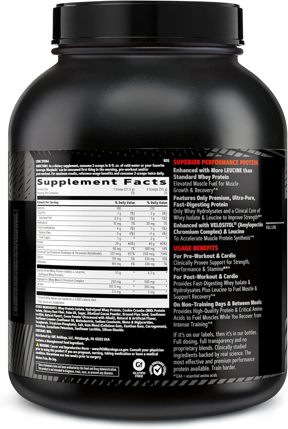 GNC AMP Wheybolic Whey Protein Powder Isolate with BCAA - Chocolate Mint Flavor - Gluten-Free Muscle Building Formula - 25 Servings