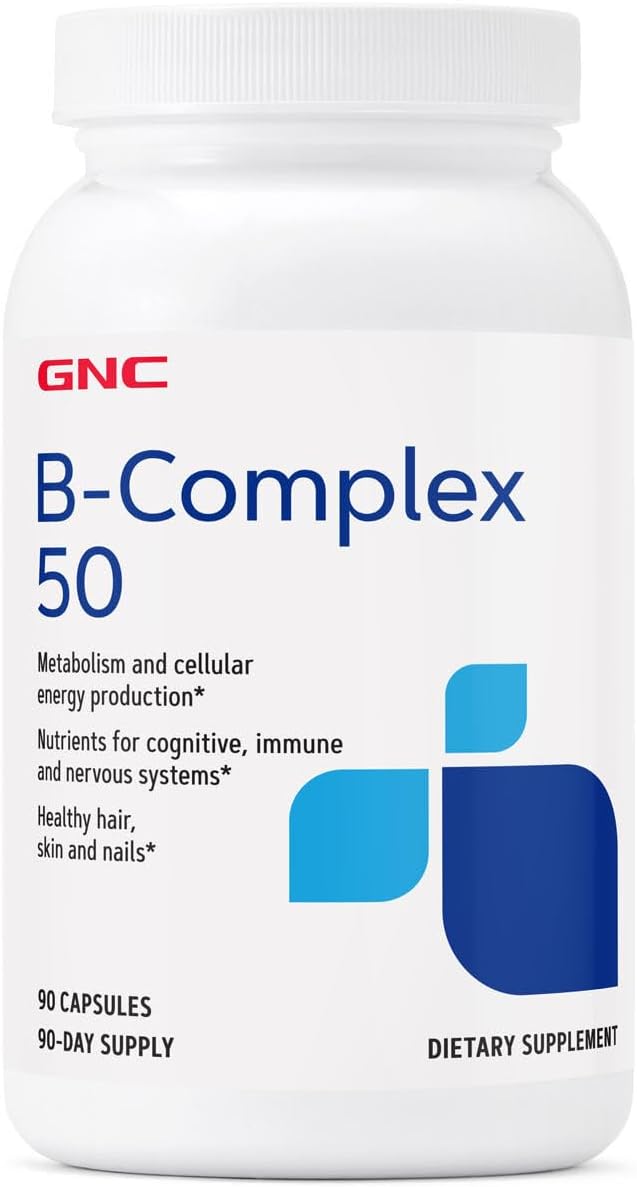 GNC B-Complex 50 Vitamin Supplement - 90 Capsules (90 Servings)