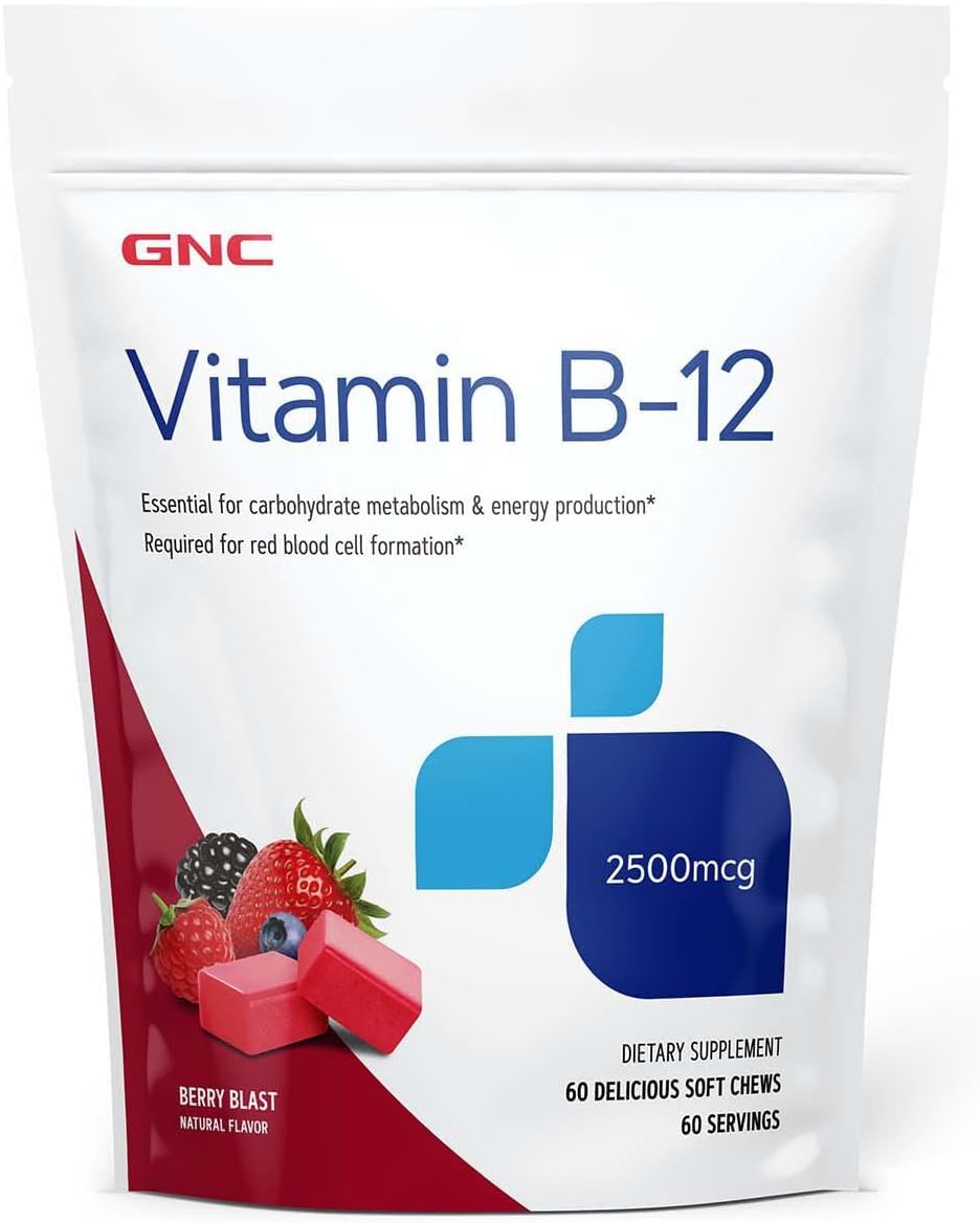 GNC Berry Blast Vitamin B-12 Soft Chews - 2500 mcg (60 Servings)