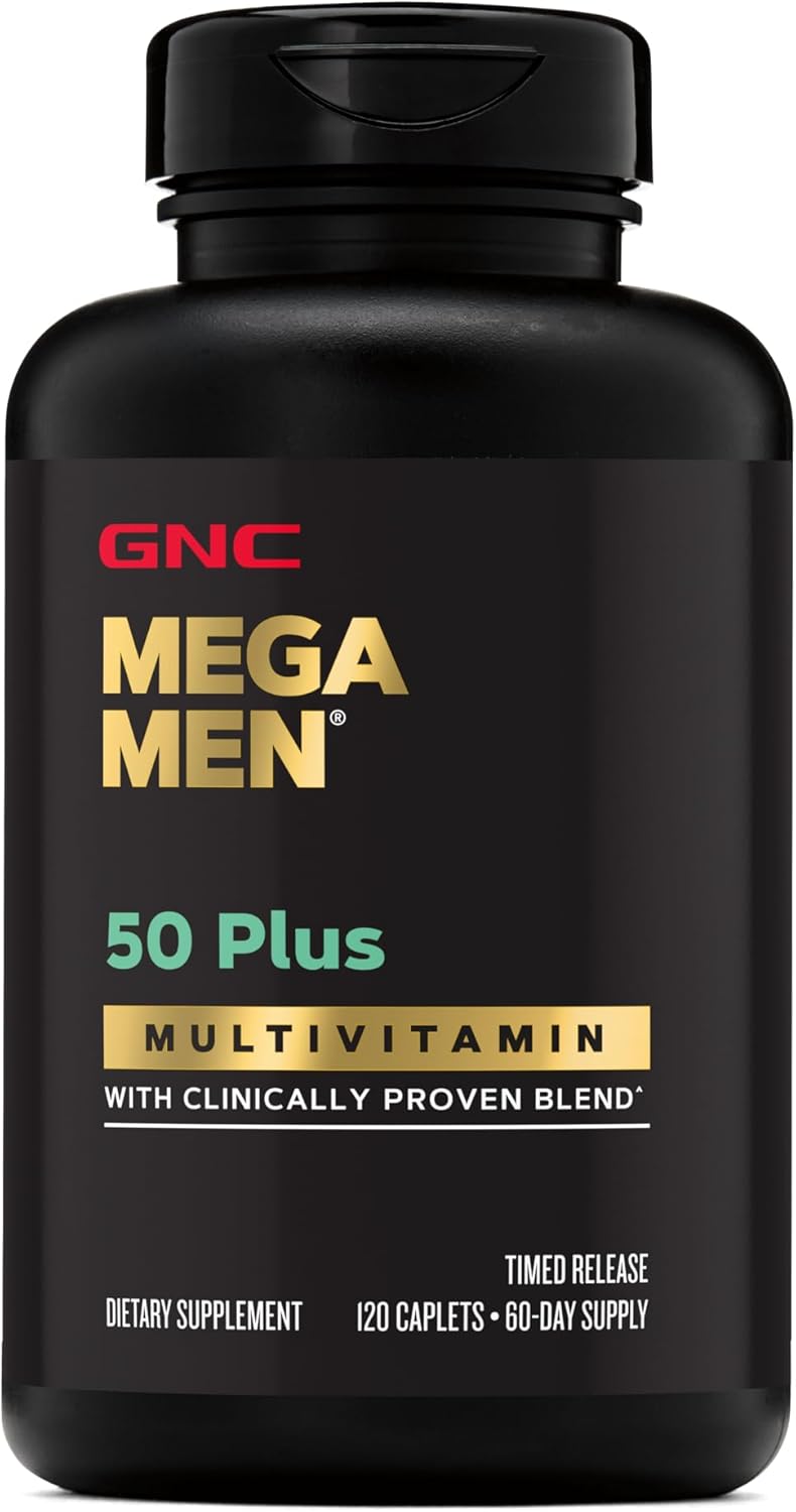 GNC Mega Men 50+ Multivitamin for Heart, Prostate, and Circulatory Health - 120 Count - BoostGo Australia