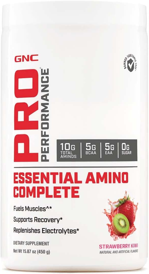 GNC Pro Performance Essential Amino Complete, Strawberry Kiwi, 15.87 oz. for Muscle Recovery