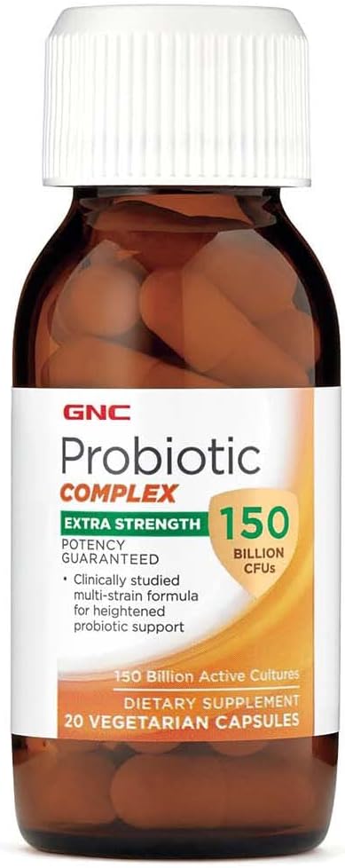 GNC Probiotic Complex Extra Strength - 150 Billion CFUs, 20 Capsules - Daily Probiotic Support for Gut Health