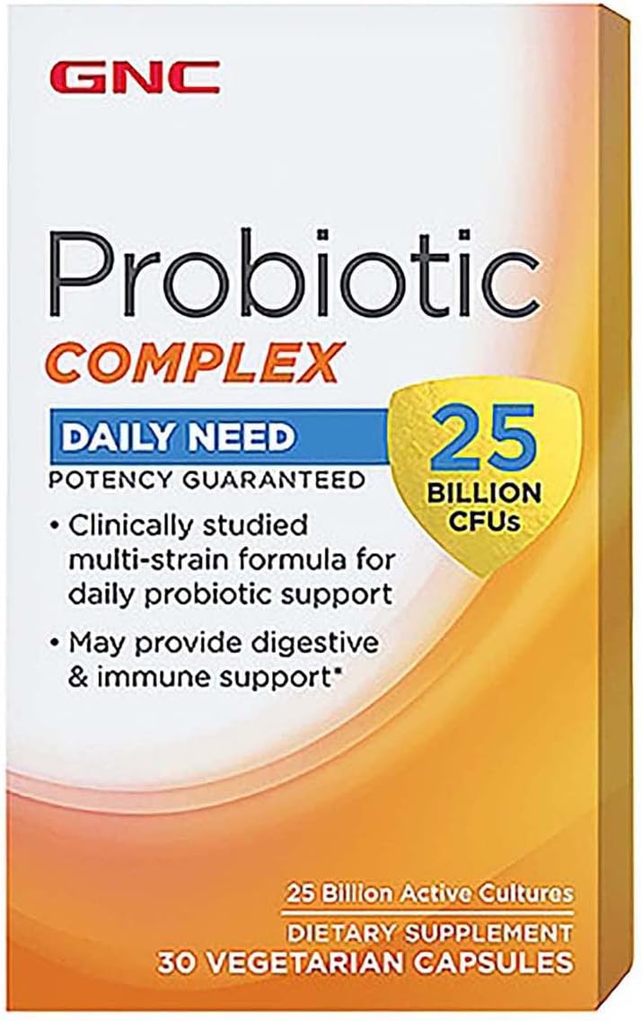 GNC Probiotic Complex with 25 Billion CFUs - 30 Capsules for Gut Health