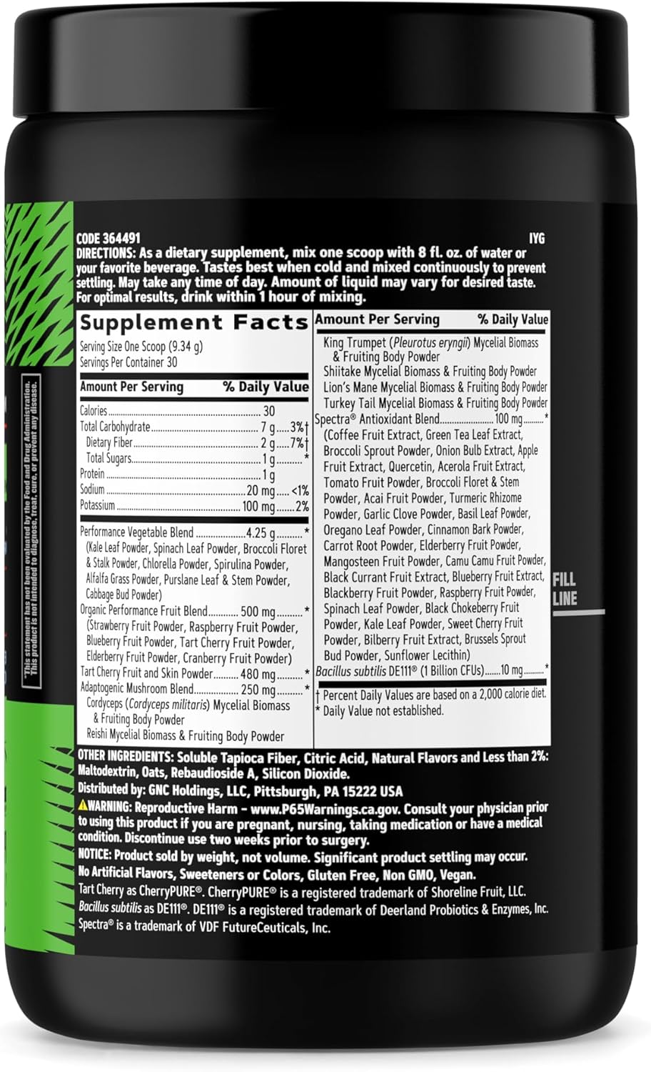 GNC Superfoods Amplified Greens Blue Pomegranate - Natural Energy Boost and Antioxidant Support