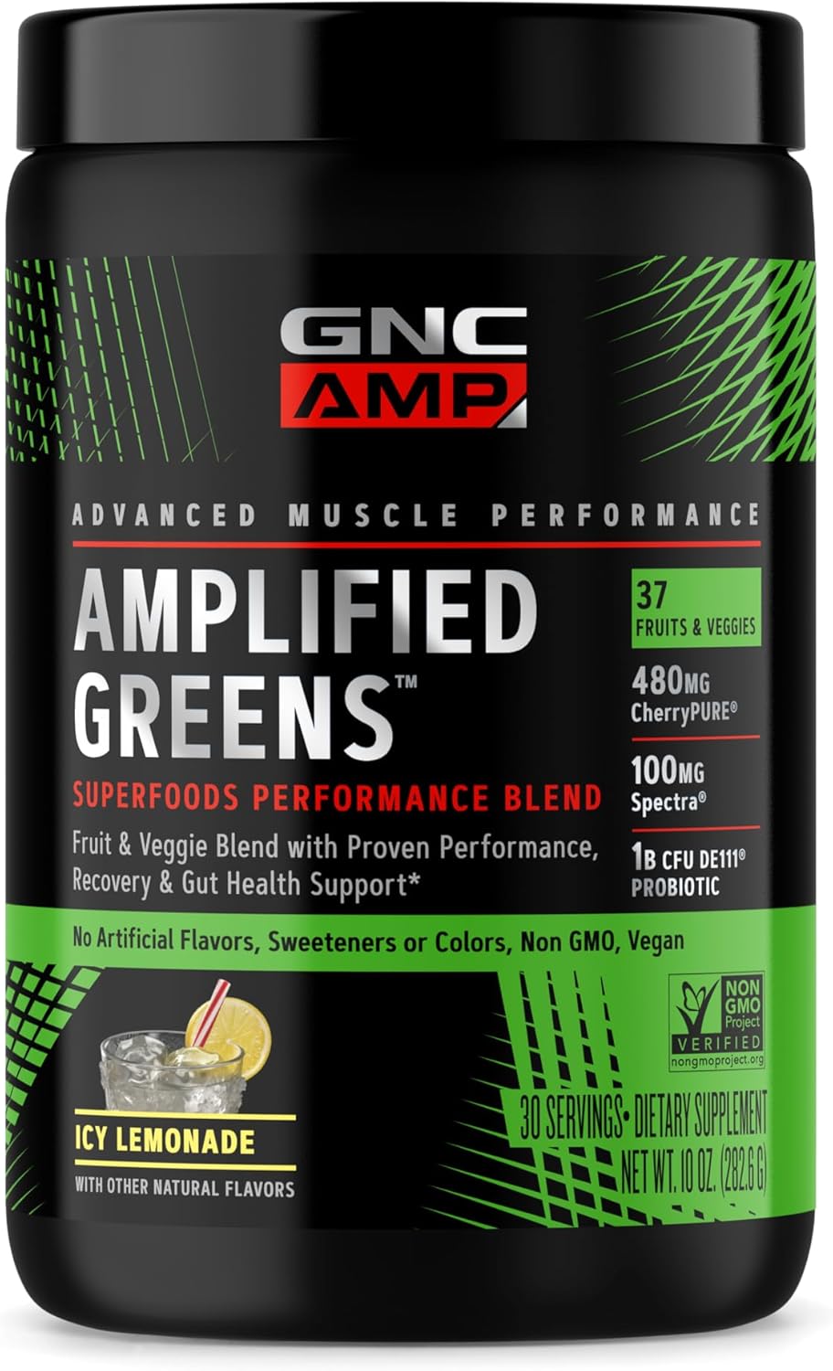 GNC Superfoods Amplified Greens Icy Lemonade - Ultimate Superfood Blend for Nutrient Boost