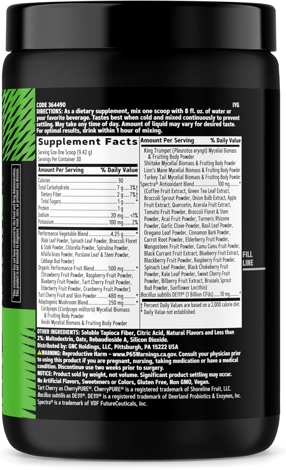 GNC Superfoods Amplified Greens Icy Lemonade - Ultimate Superfood Blend for Nutrient Boost