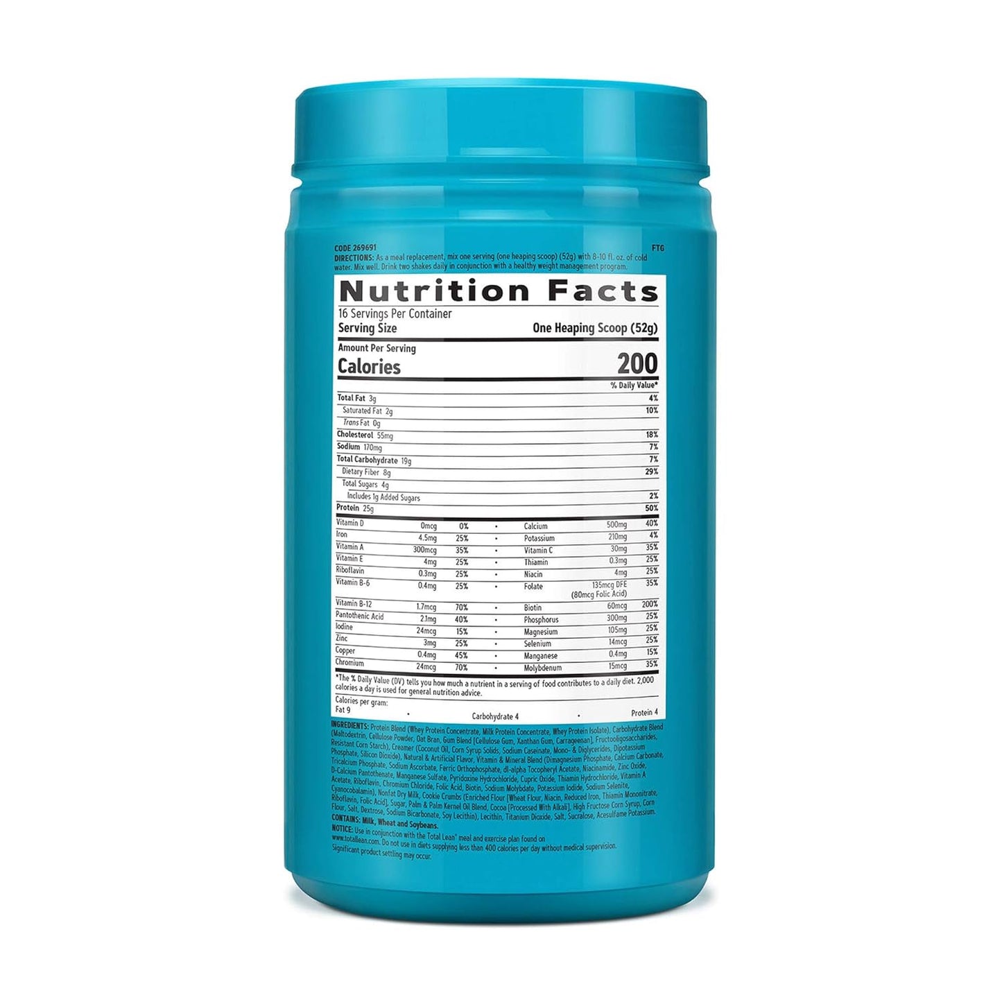 GNC Total Lean Lean Shake 25 Cookies and Cream Protein Powder - 16 Servings