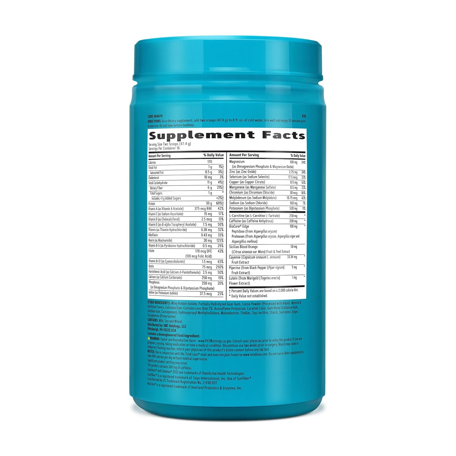 GNC Total Lean Shake Burn Protein Powder - Chocolate Fudge Flavor | Hunger-Satisfying Formula Burns 3X More Calories | 16 Servings