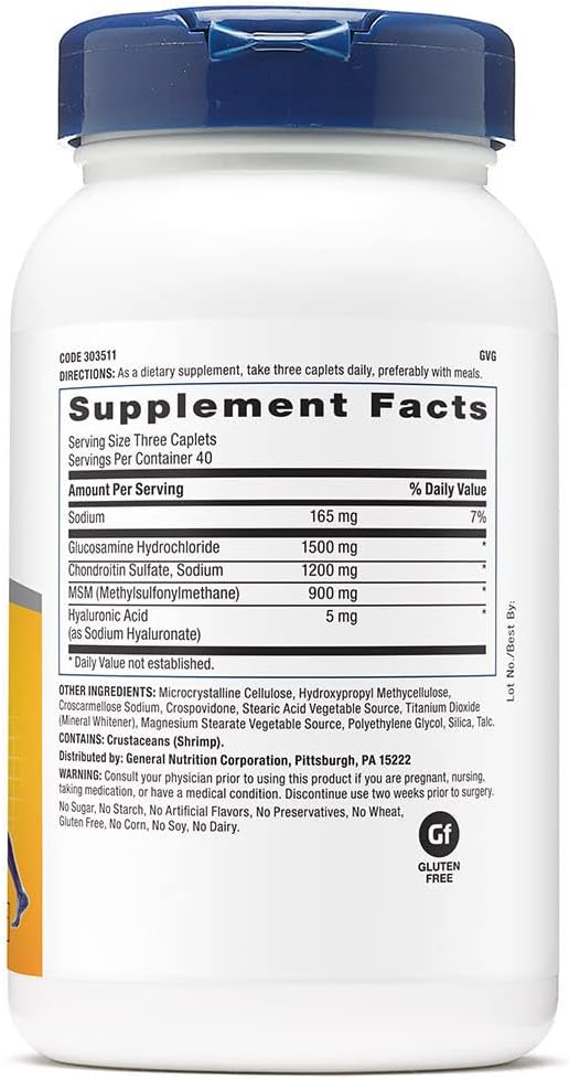 GNC TriFlex Caplets for Joint, Bone, and Cartilage Health Support with Glucosamine, Chondroitin, and MSM - 120 Count - BoostGo Australia
