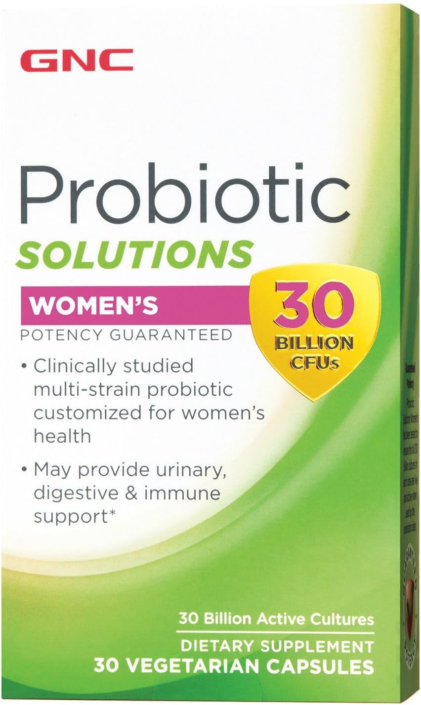 GNC Women's Probiotic with 30 Billion CFUs for Digestive & Immune Health | Multi-Strain Formula, Vegetarian | 30 Capsules