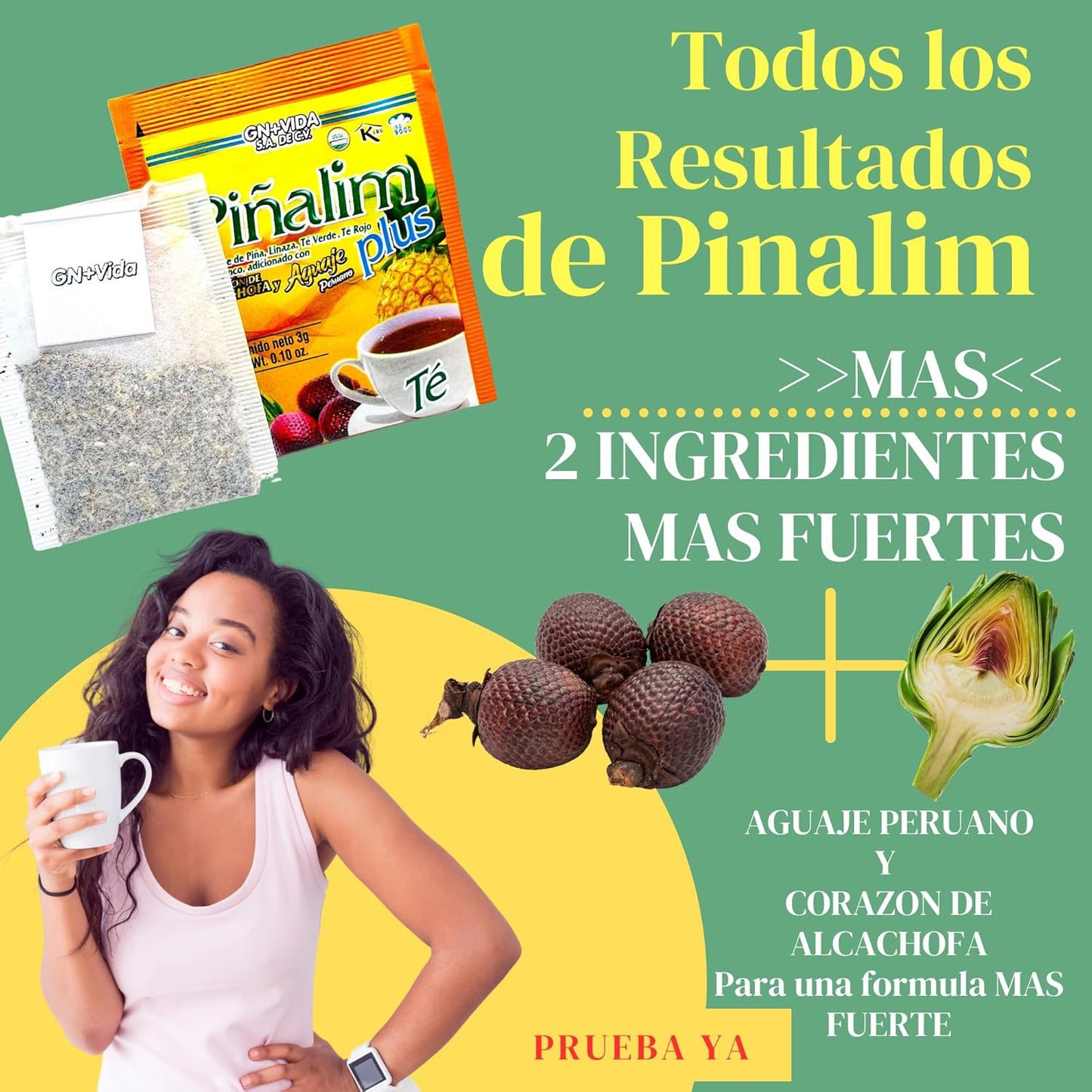 GN+Vida Pinalim Plus Tea with Aguaje Peruano and Artichoke Heart - Original Healthy Cleansing Formula | 30 Count