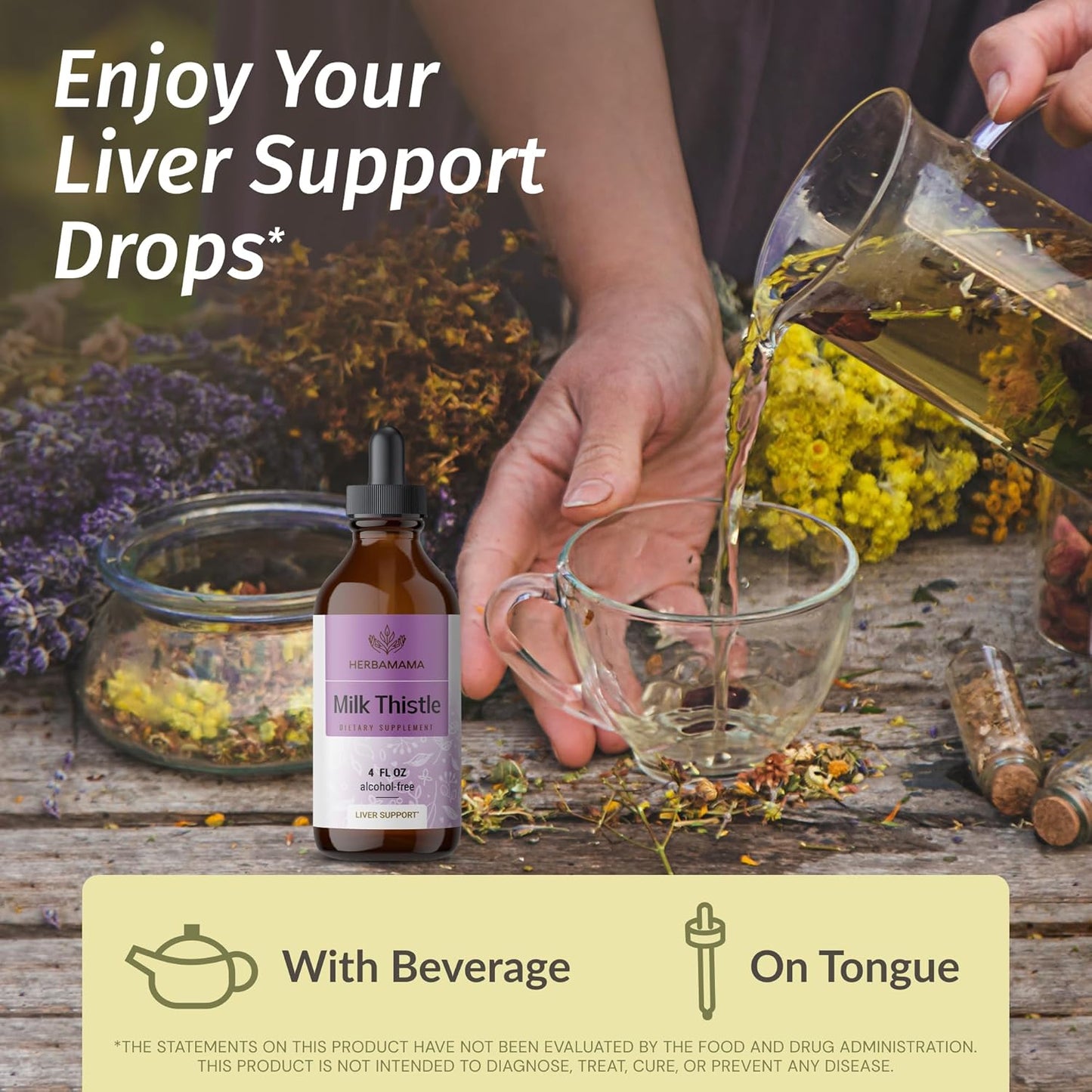 Goat's Rue and Milk Thistle Bundle - 1200 mg Capsules & Liver Detox Drops - Vegan, Non-GMO, Sugar & Alcohol-Free - 2 Pack