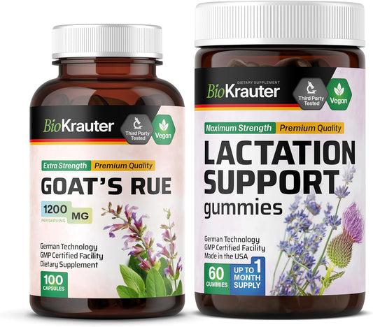Goat's Rue Herbal Supplement for Lactation Support: Capsules and Gummies Combination Pack