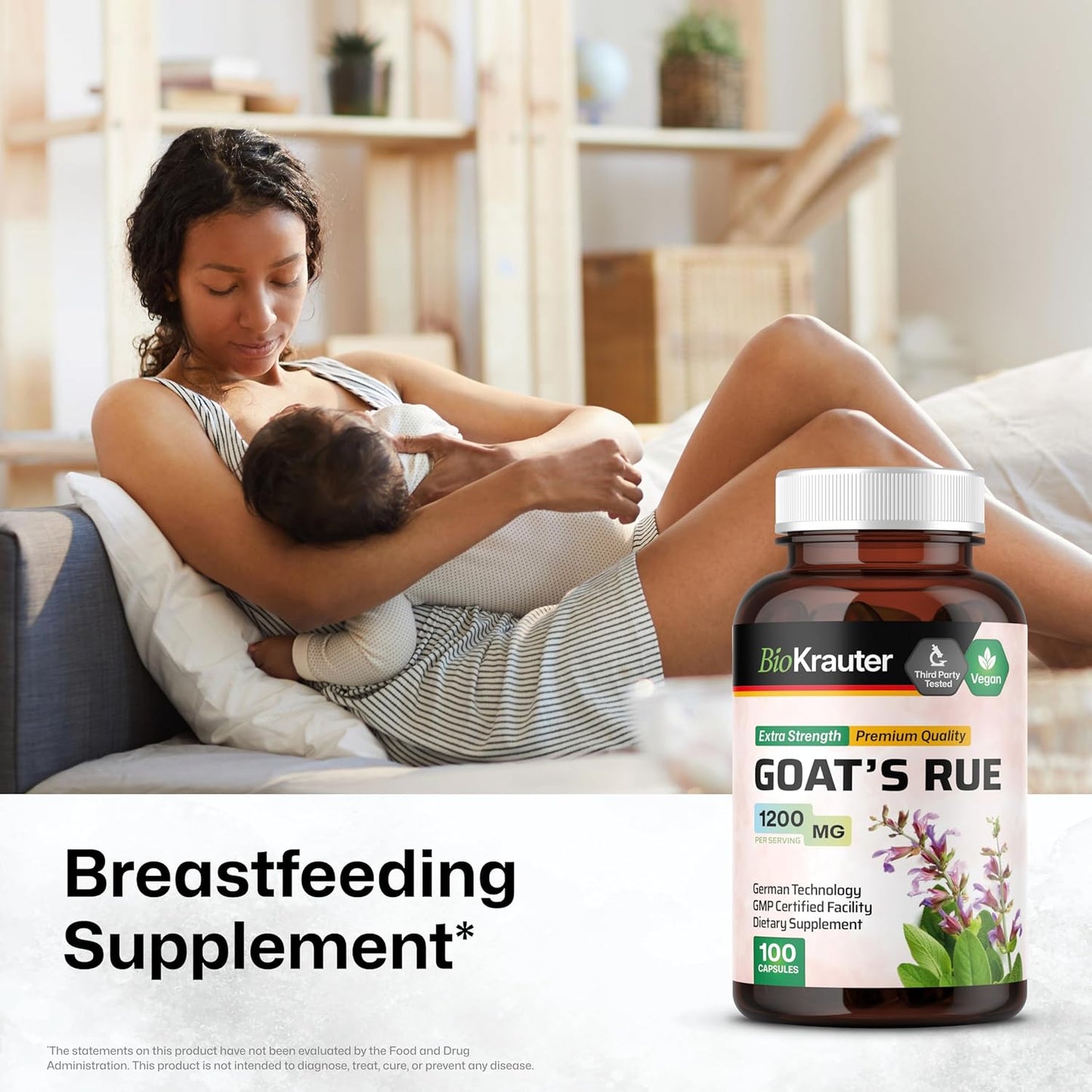 Goat's Rue Herbal Supplement for Lactation Support: Capsules and Gummies Combination Pack