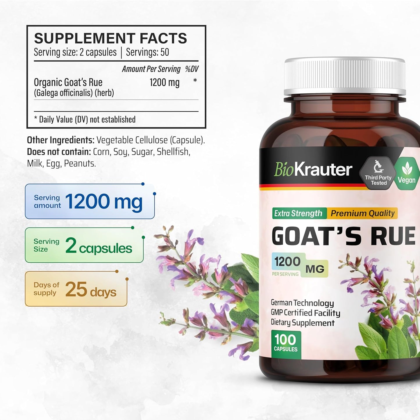 Goat's Rue Herbal Supplement for Lactation Support: Capsules and Gummies Combination Pack