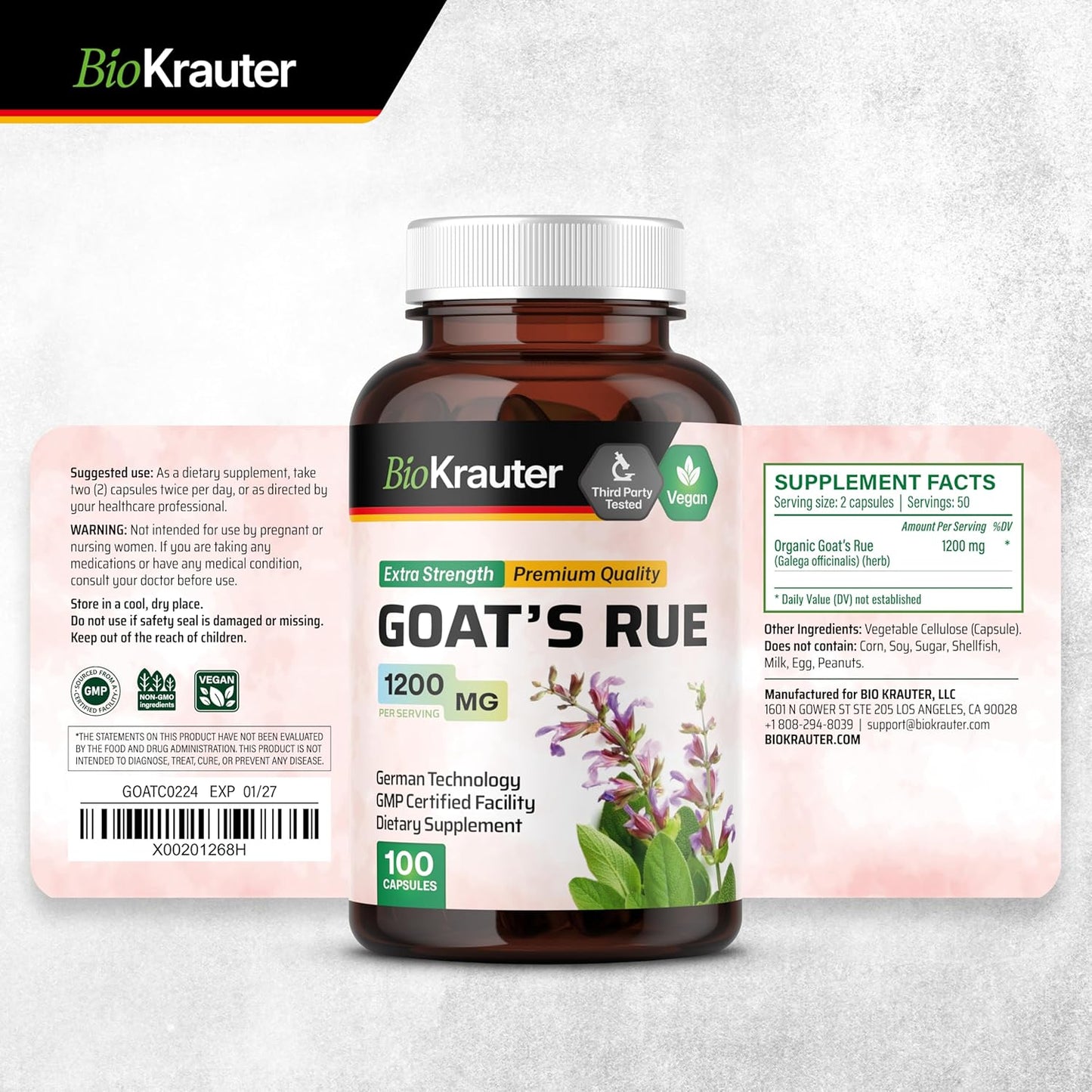 Goat's Rue Herbal Supplement for Lactation Support: Capsules and Gummies Combination Pack