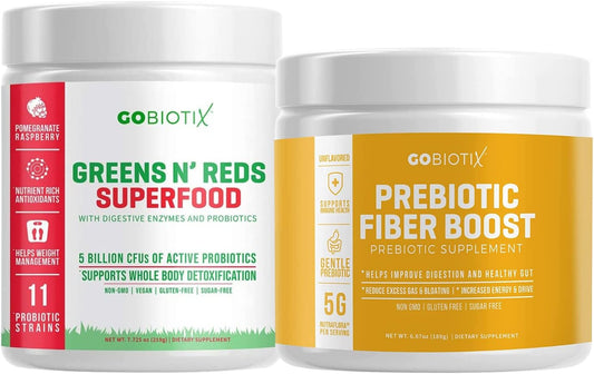 GOBIOTIX Bundle: Prebiotic Fiber + Super Greens & Reds Powder Combo