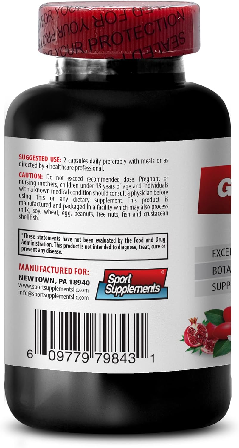 Goji Berry Immune Defense Supplement with Pomegranate Extract - Antioxidant Pills for Energy Boost and Detox - 2 Bottles x 120 Capsules