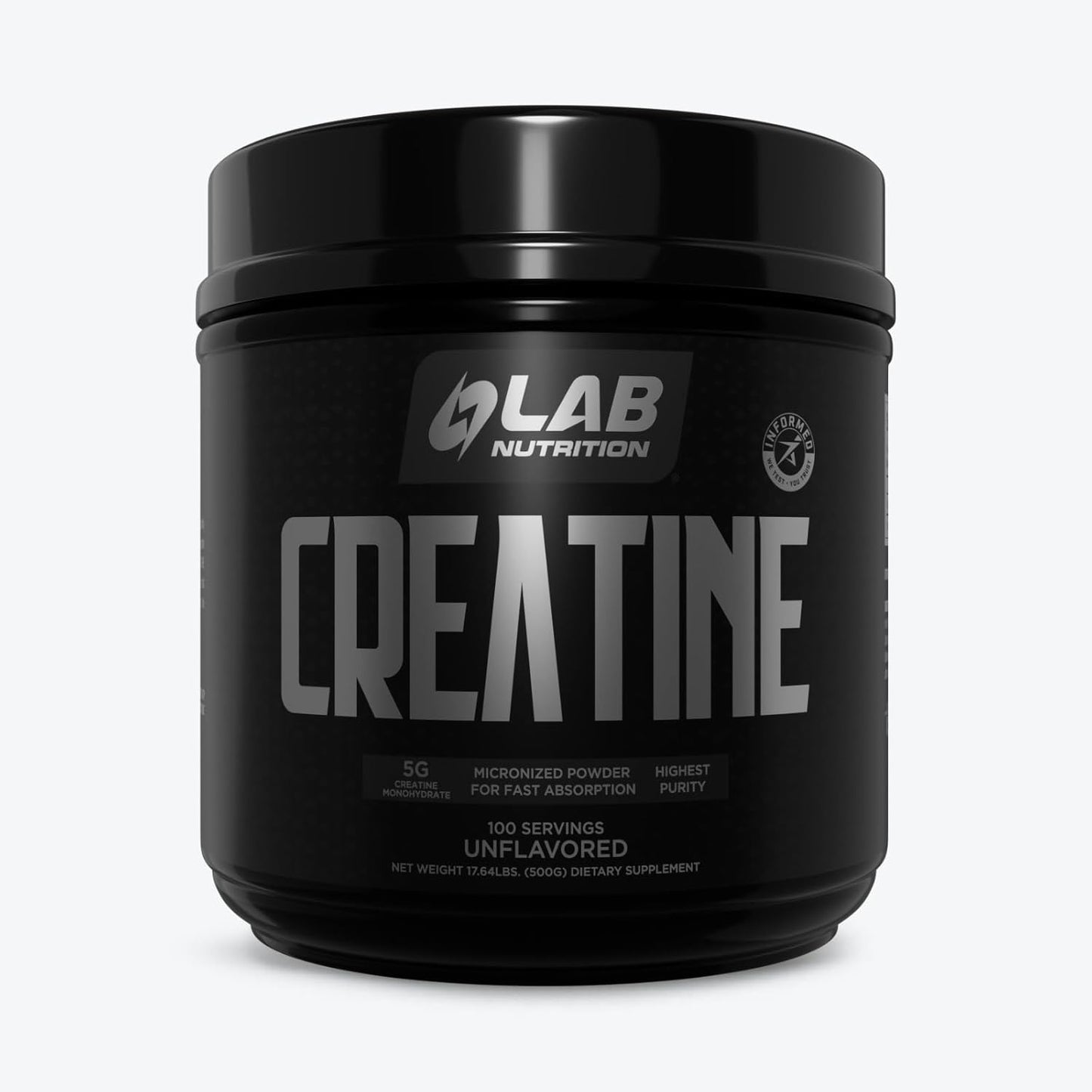 GOL Lab Nutrition Micronized Creatine Monohydrate Powder - 500G, 100 Servings, Unflavored, Keto Friendly