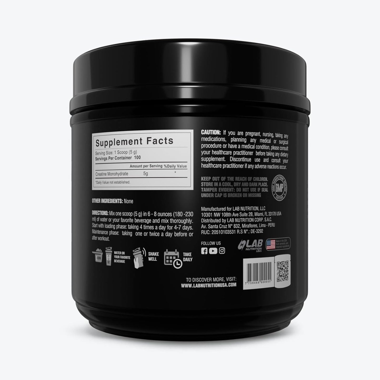 GOL Lab Nutrition Micronized Creatine Monohydrate Powder - 500G, 100 Servings, Unflavored, Keto Friendly