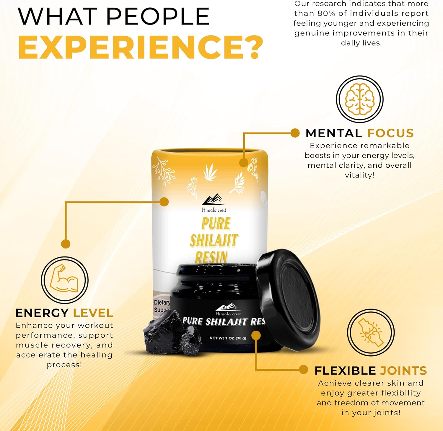 Gold Grade Pure Himalayan Organic Shilajit Resin - High Potency with 70% Fulvic Acid, 85+ Trace Minerals for Energy & Immune Support - 30g, 75 Servings