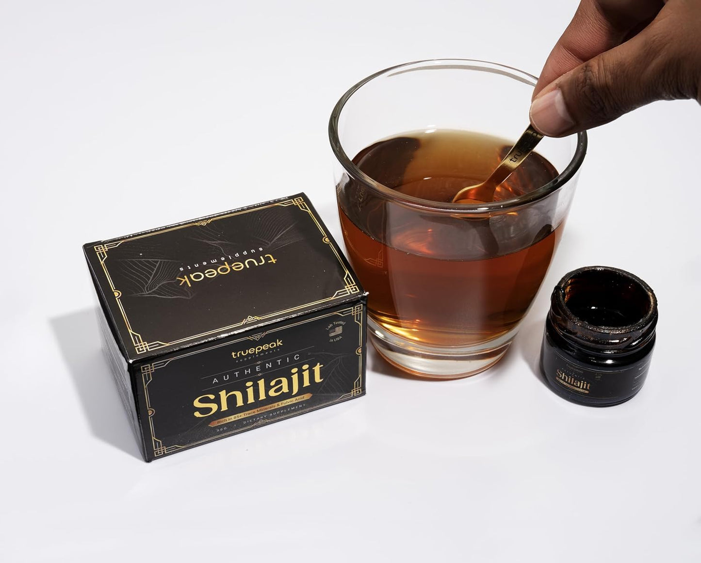 Gold Grade TruePeak Himalayan Shilajit Resin - 500mg Maximum Potency, 85 Trace Minerals, Fulvic & Humic Acid, Energy & Immune Support - 30g