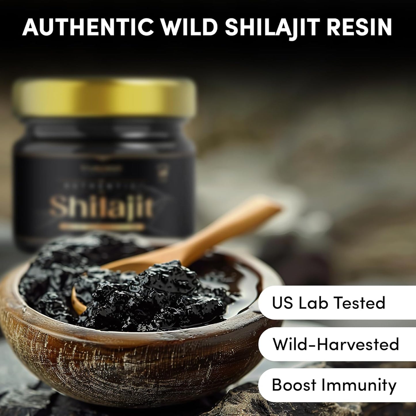 Gold Grade TruePeak Himalayan Shilajit Resin - 500mg Maximum Potency, 85 Trace Minerals, Fulvic & Humic Acid, Energy & Immune Support - 30g