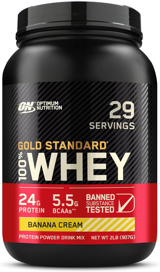 Gold Standard® 100% Whey Protein Powder, Banana Cream Flavor, 2 lbs (907 g)
