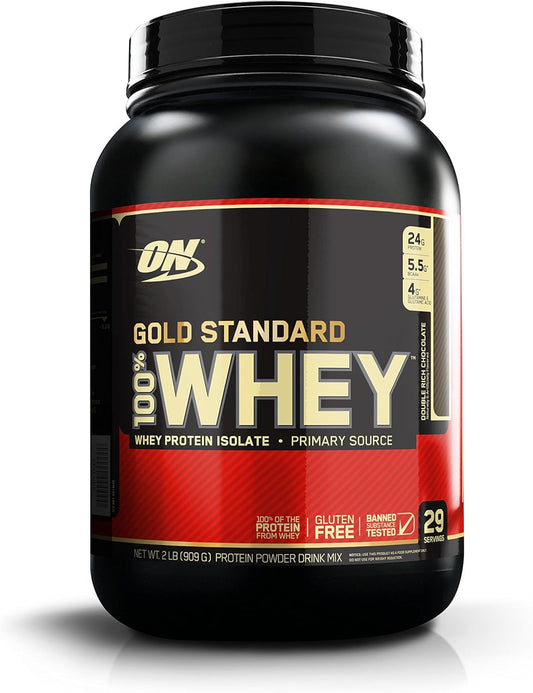 Gold Standard 100% Whey Protein Powder, Double Rich Chocolate - 2lb by Optimum Nutrition