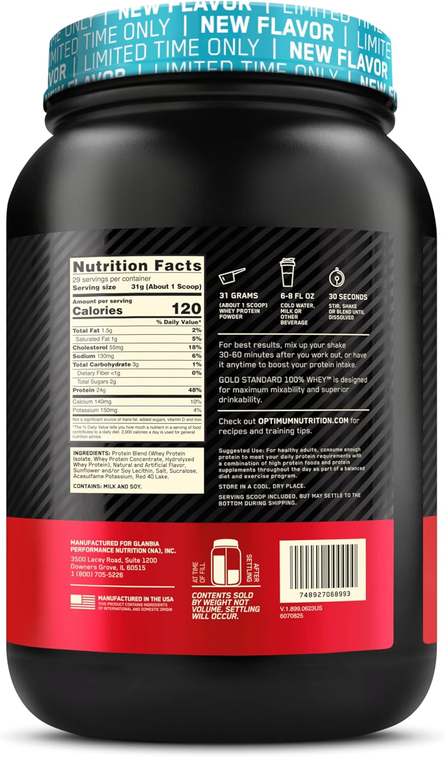 Gold Standard 100% Whey Protein Powder in Fruity Cereal Flavor - 1.98 lb Pack - Optimum Nutrition