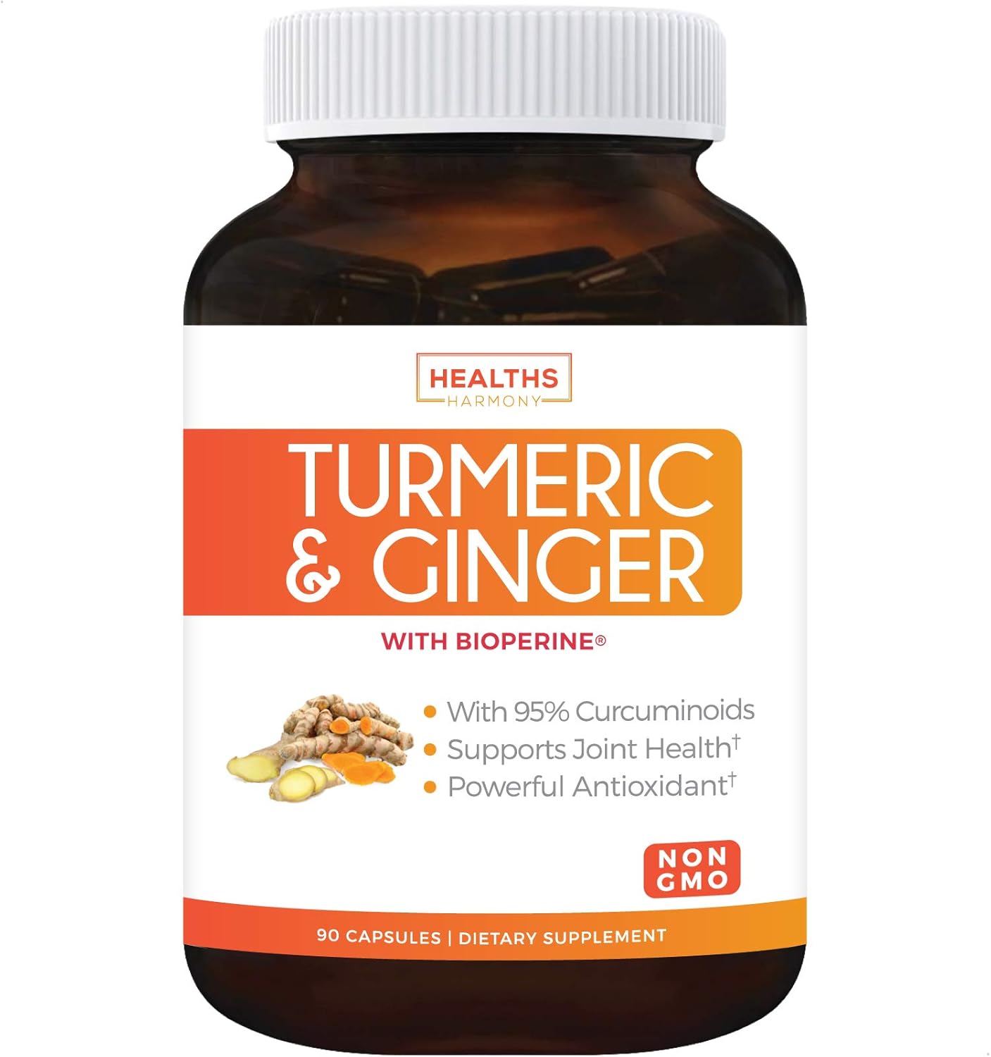 Golden Harmony Bundle: Turmeric, Ginger, & Black Seed Oil Capsules - 95% Curcuminoids with Bioperine - Non-GMO Cold-Pressed Cumin Seed Oil
