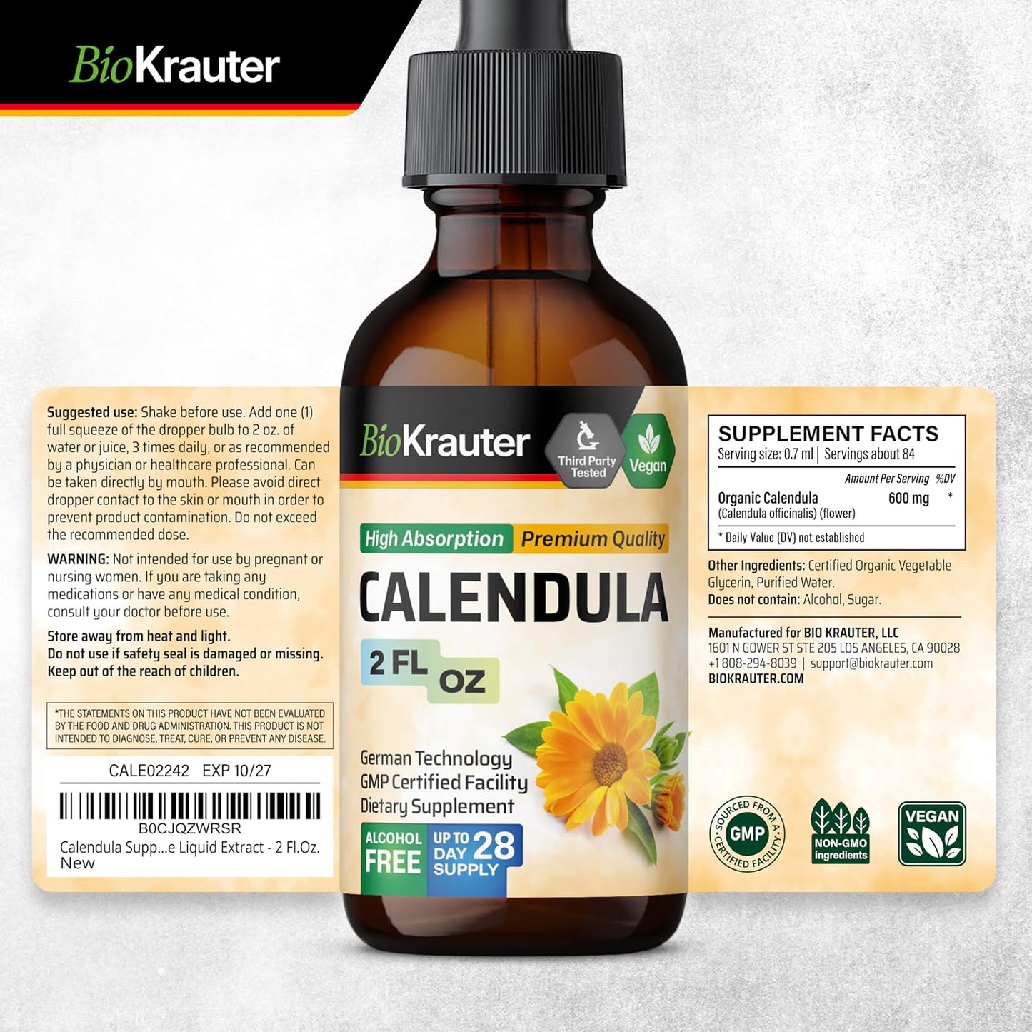 Goldenseal and Calendula Tincture Combo Pack - 2 Fl. Oz. each