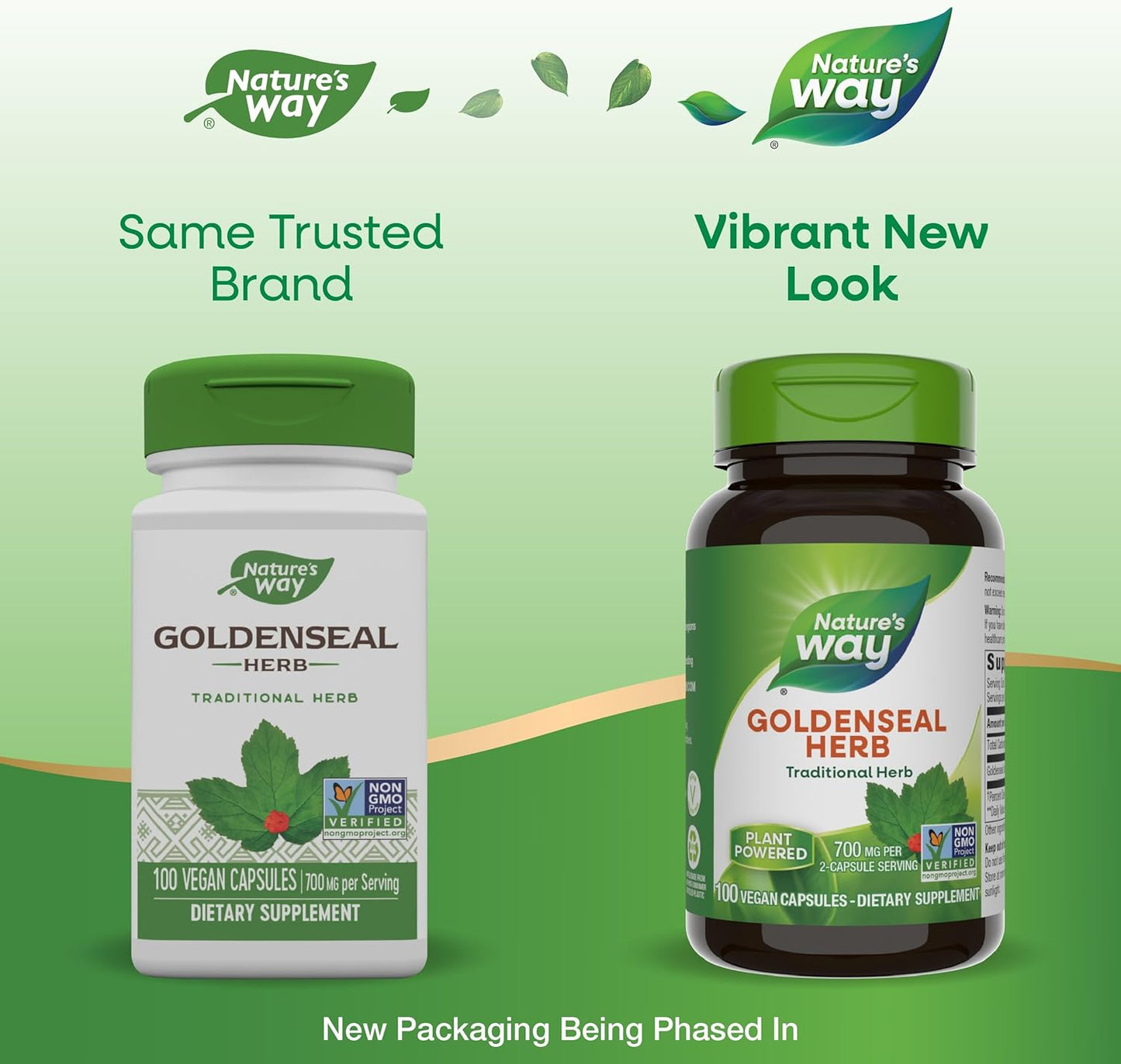 Goldenseal Herbal Supplement, 700mg per Serving, Non-GMO, Vegan, 100 Capsules by Nature's Way