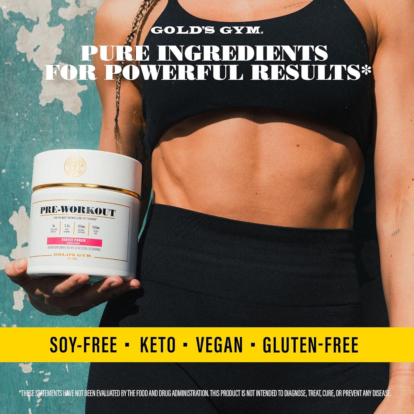 Gold's Gym Nutrition Lemonade Pre-Workout Powder | Vegan, Keto-Friendly with Green Coffee Bean Caffeine - BoostGo Australia