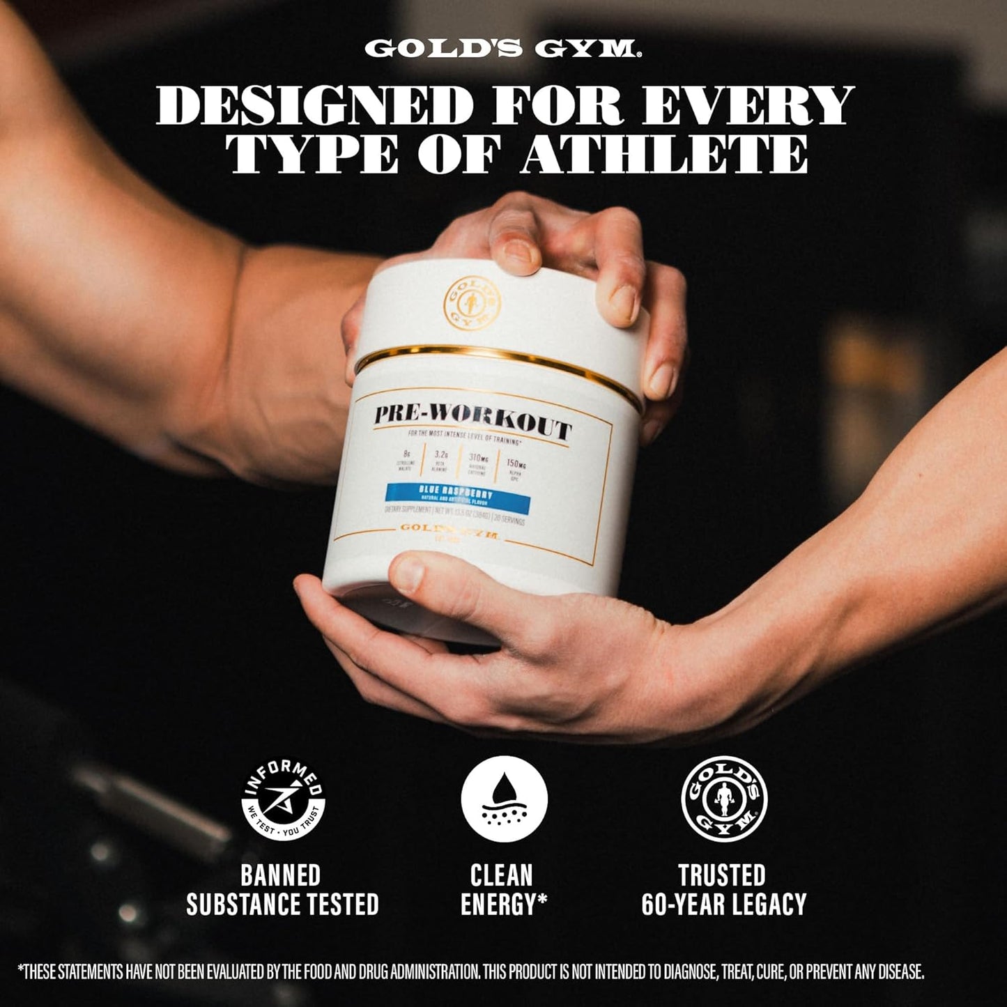 Gold's Gym Nutrition Lemonade Pre-Workout Powder | Vegan, Keto-Friendly with Green Coffee Bean Caffeine - BoostGo Australia