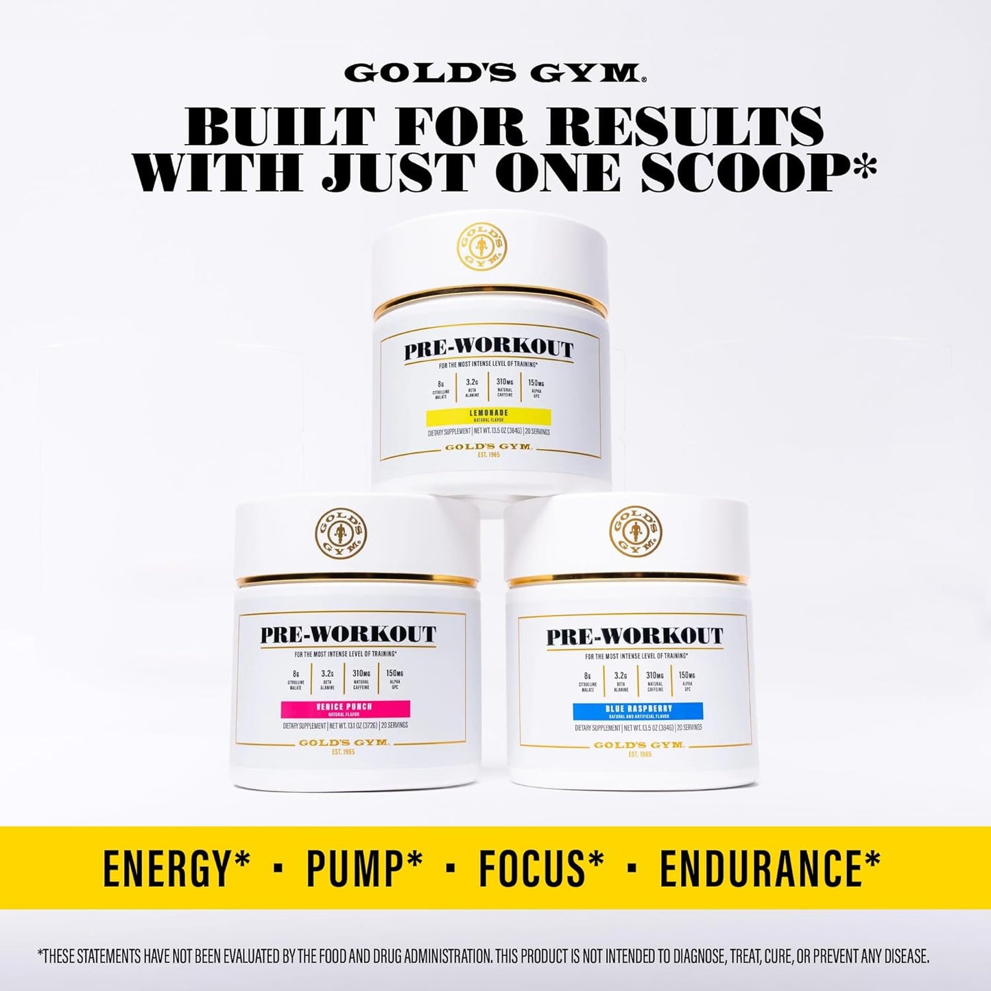 Gold's Gym Nutrition Lemonade Pre-Workout Powder | Vegan, Keto-Friendly with Green Coffee Bean Caffeine - BoostGo Australia