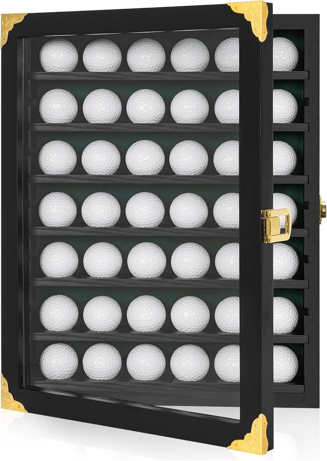 Golf Ball Display Case for 42 Golf Balls - Wall Mount or Stand - Perfect Gift for Golf Enthusiasts