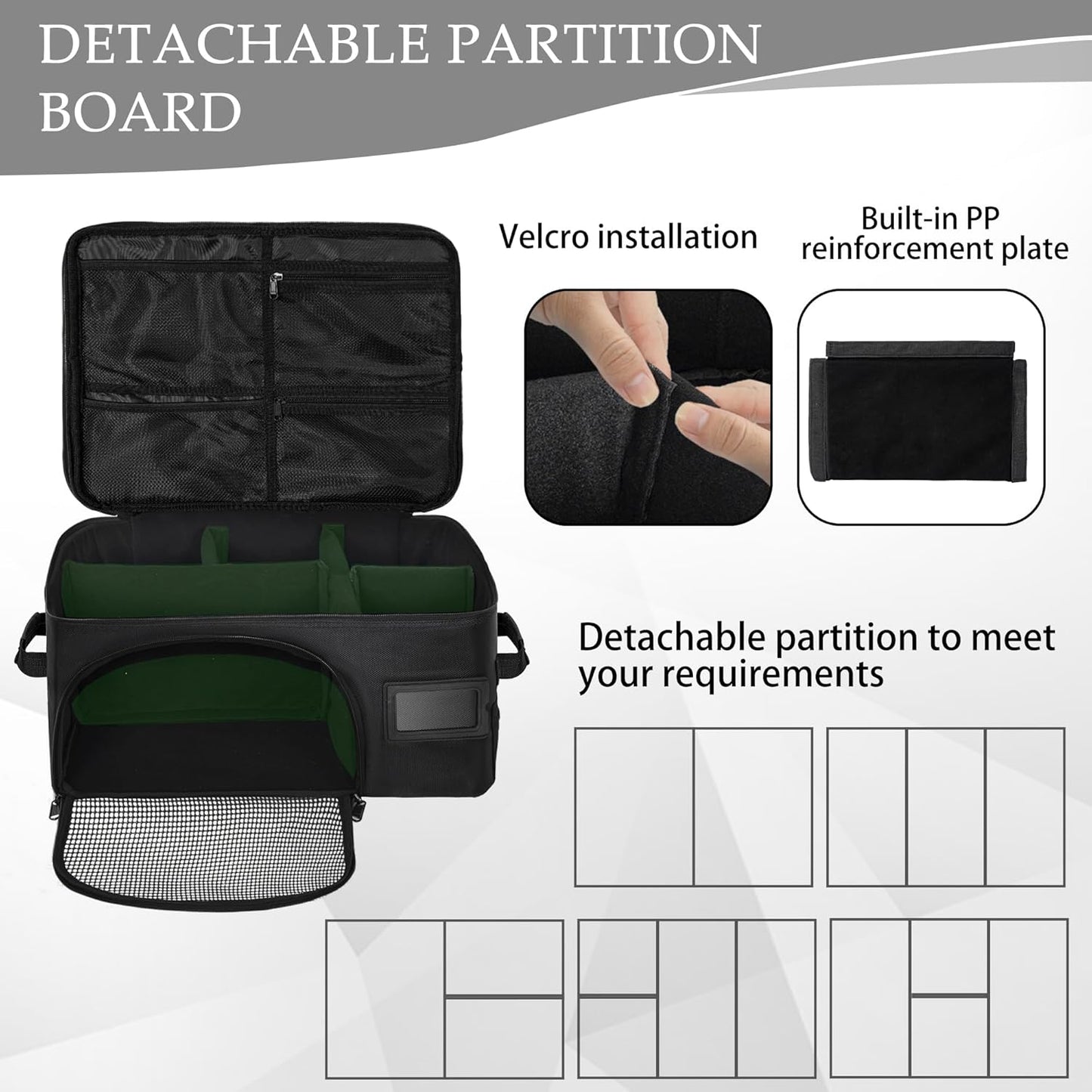 Golf Trunk Organizer with Ventilated Compartment for Shoes and Storage for Balls, Tees, Clothes, Gloves