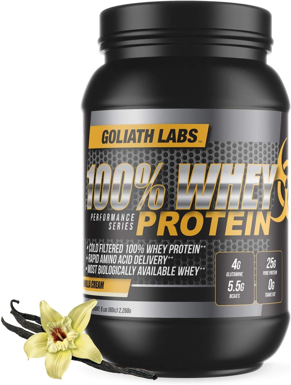 Goliath Labs Vanilla 100% Whey Protein Powder - 10 lb Size for Muscle Building & Recovery