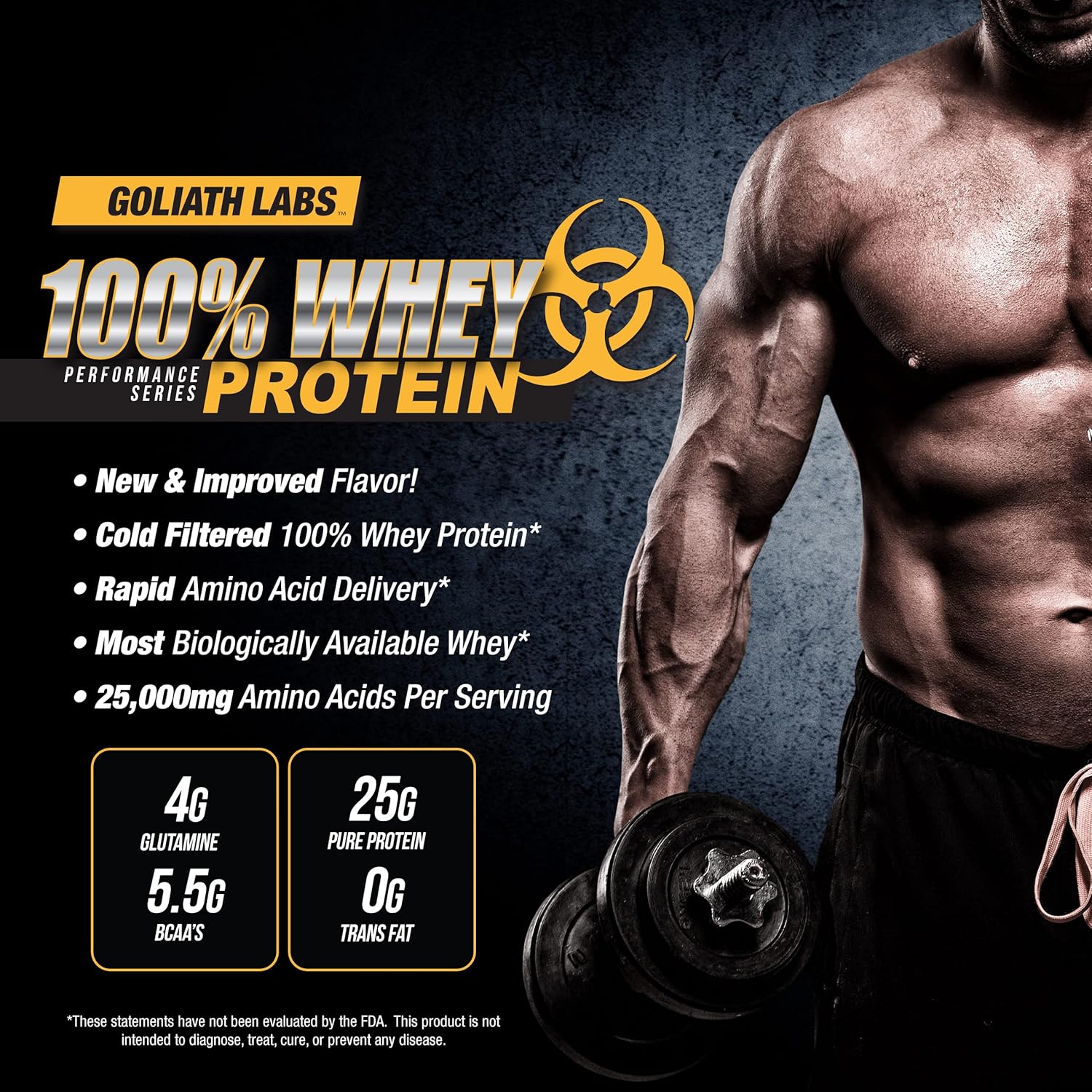 Goliath Labs Vanilla 100% Whey Protein Powder - 10 lb Size for Muscle Building & Recovery