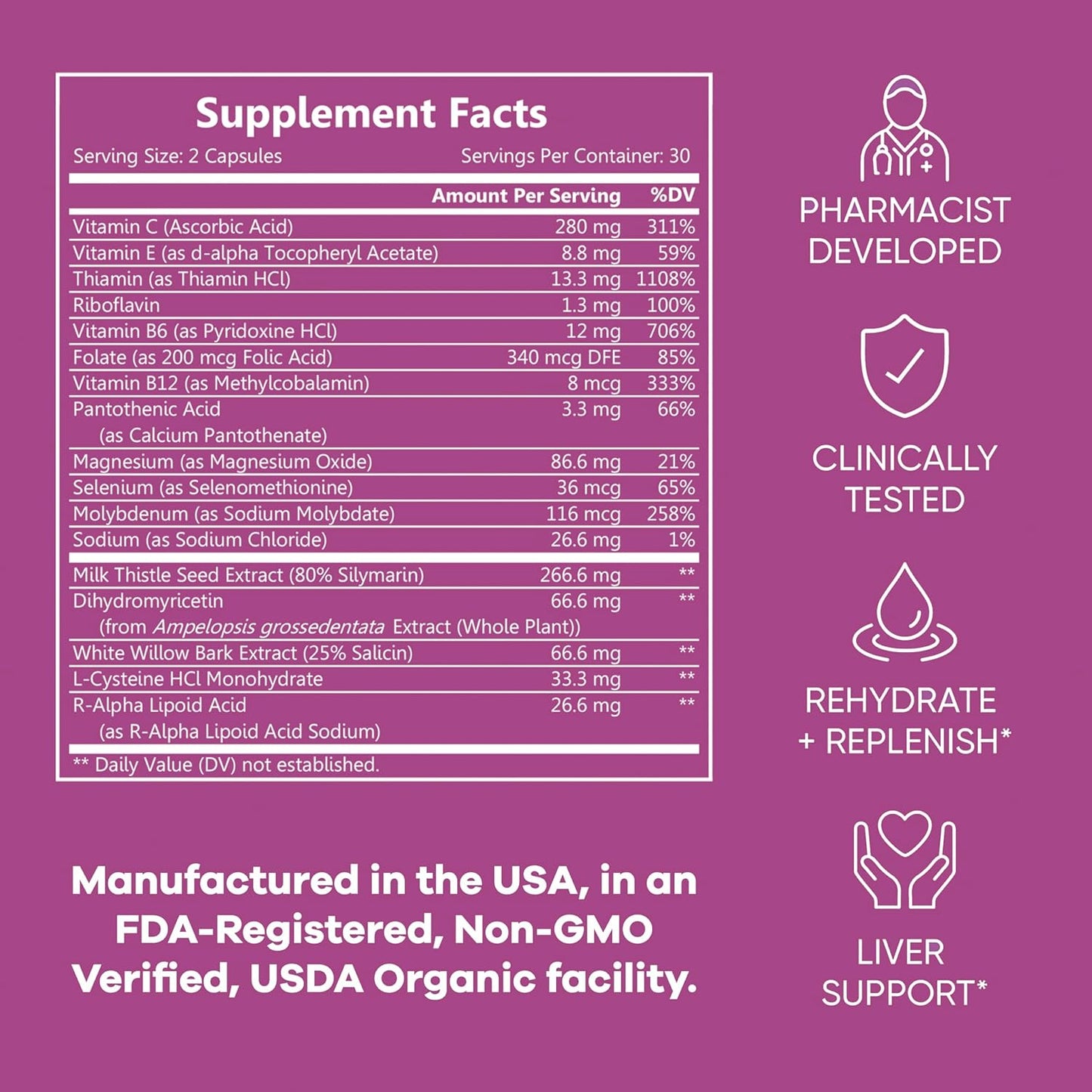 Good Health Co Good Morning Hangover Pills - Clinical Relief and Liver Support with Electrolytes, Milk Thistle, and DHM for Morning Recovery - BoostGo Australia