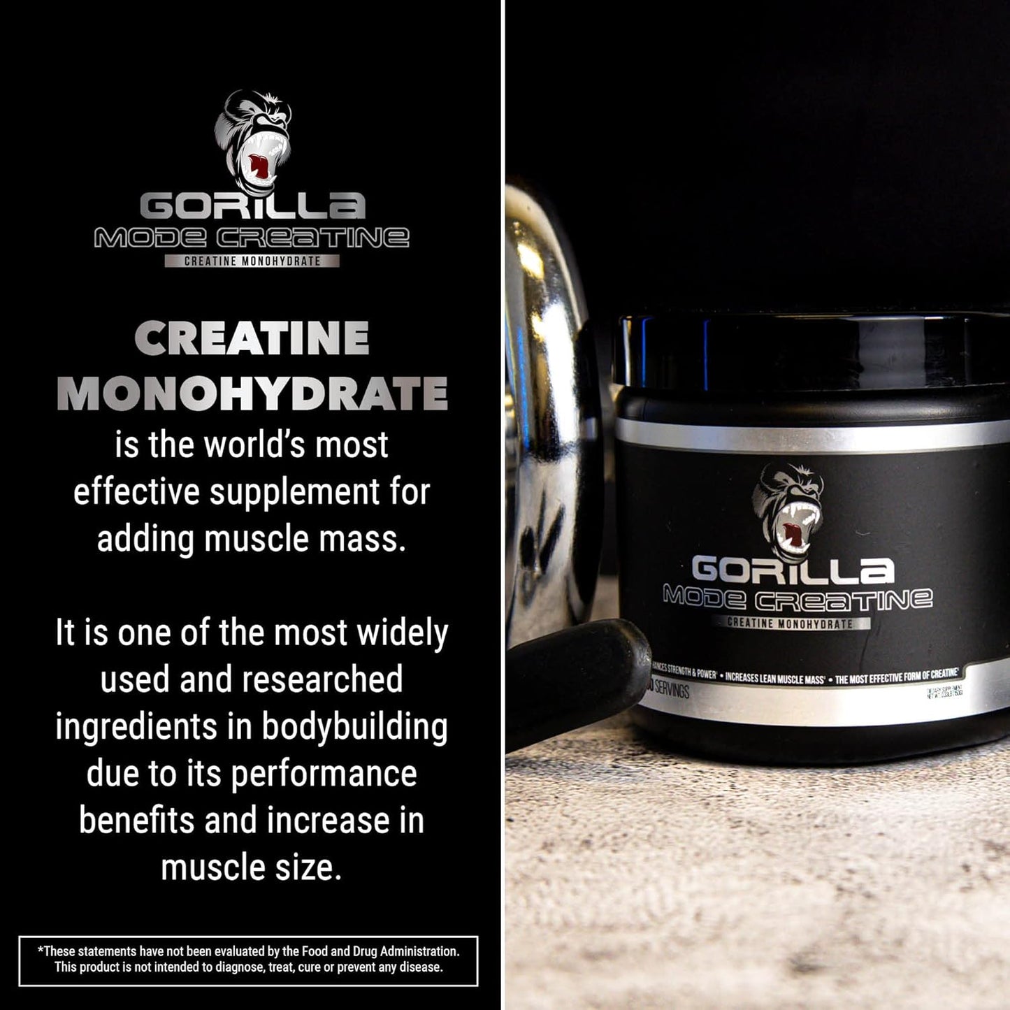 Gorilla Mind Micronized Creatine Monohydrate Powder for Muscle Size & Strength, 5g per Serving, 30 Servings - BoostGo Australia