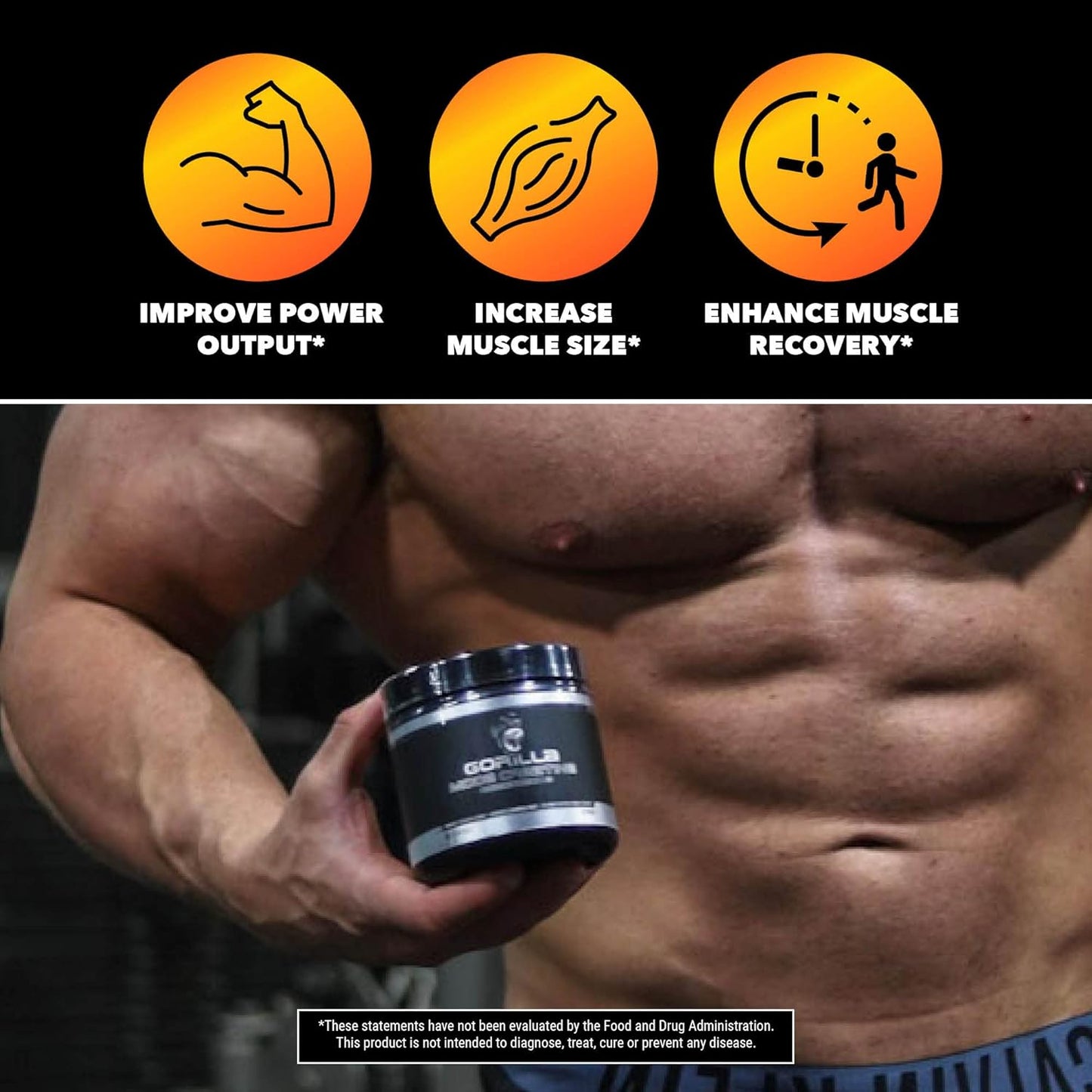 Gorilla Mind Micronized Creatine Monohydrate Powder for Muscle Size & Strength, 5g per Serving, 30 Servings - BoostGo Australia