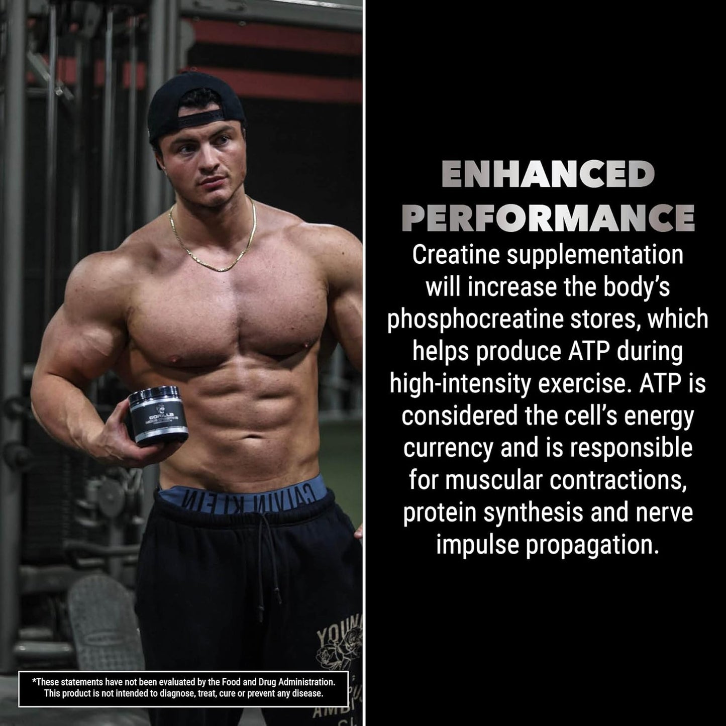 Gorilla Mind Micronized Creatine Monohydrate Powder for Muscle Size & Strength, 5g per Serving, 30 Servings - BoostGo Australia