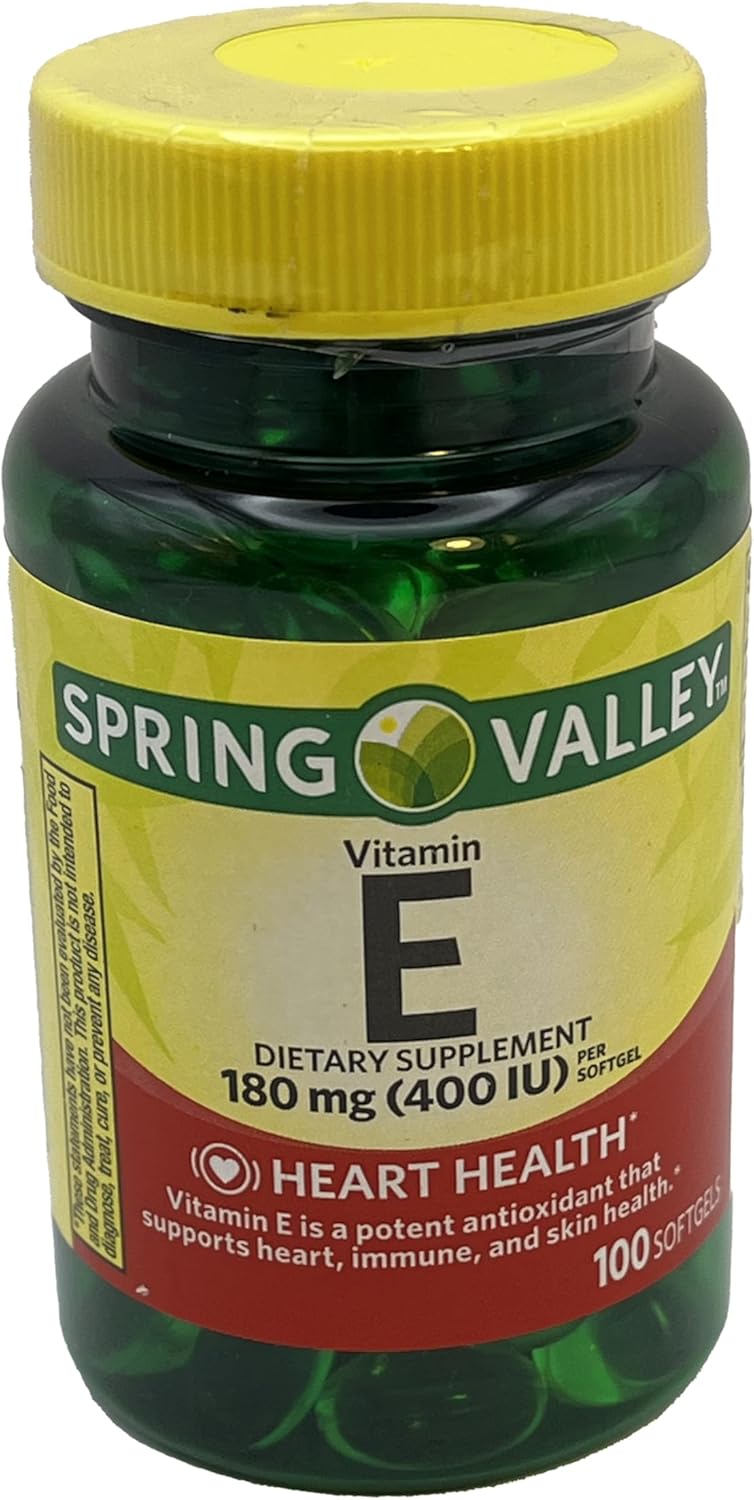 Grafton Way Spring Valley Vitamin E Dietary Supplement 180mg - 100 Count + Pill Organizer