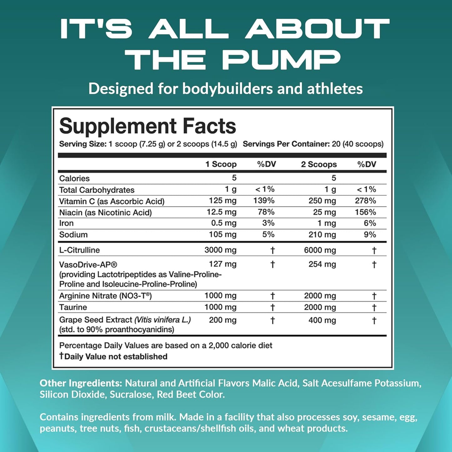 Granite Supplements Vaso Blast Blood Orange Pre Workout with Grapeseed Extract - 20 Servings