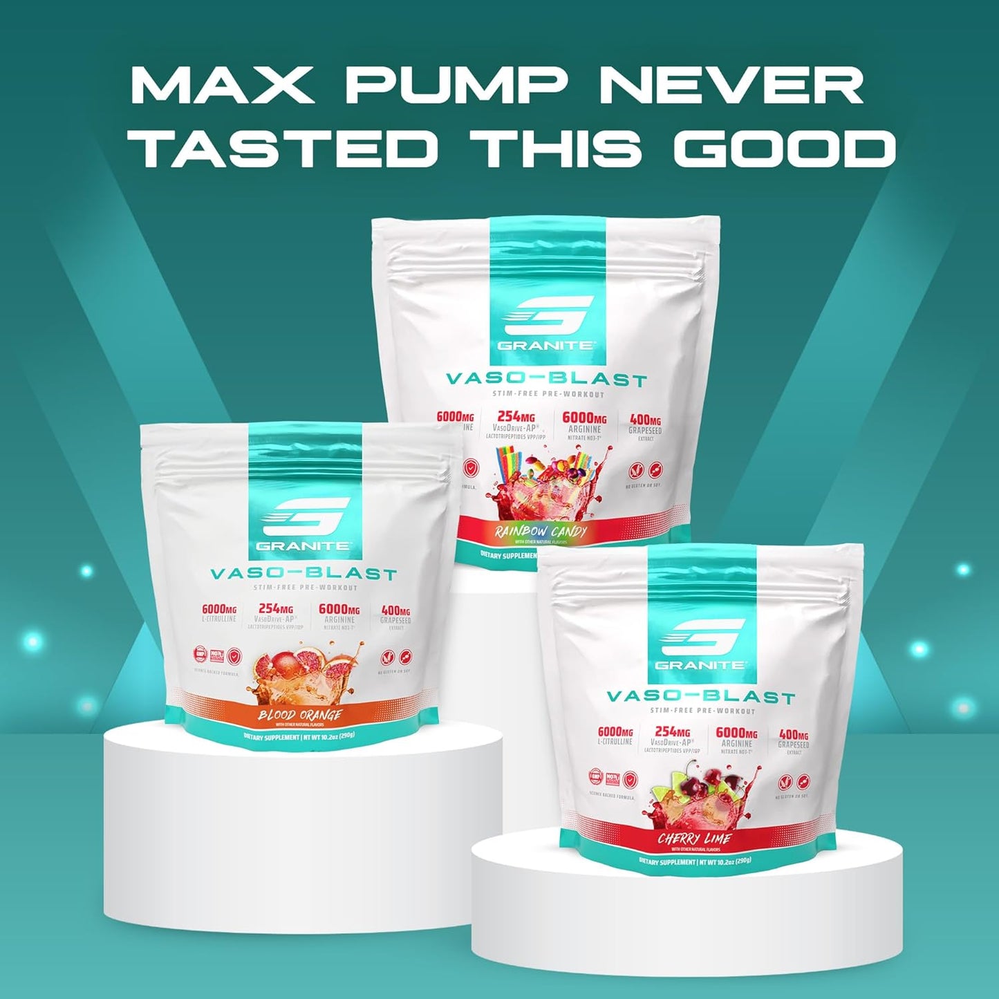 Granite Supplements Vaso Blast Blood Orange Pre Workout with Grapeseed Extract - 20 Servings