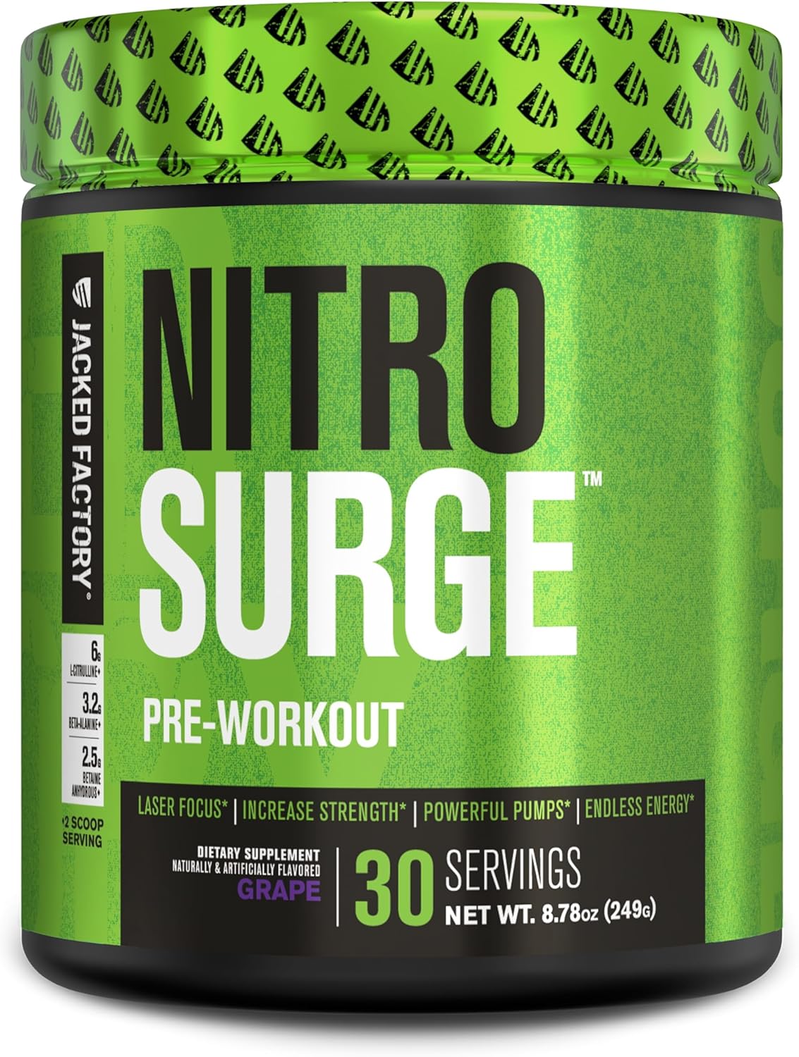 Grape Nitrosurge Pre-Workout & Fruit Punch BCAA Combo for Muscle Building and Recovery by Jacked Factory
